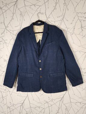 Le 31 Simons Navy Organic Cotton Linen Sportcoat Blazer